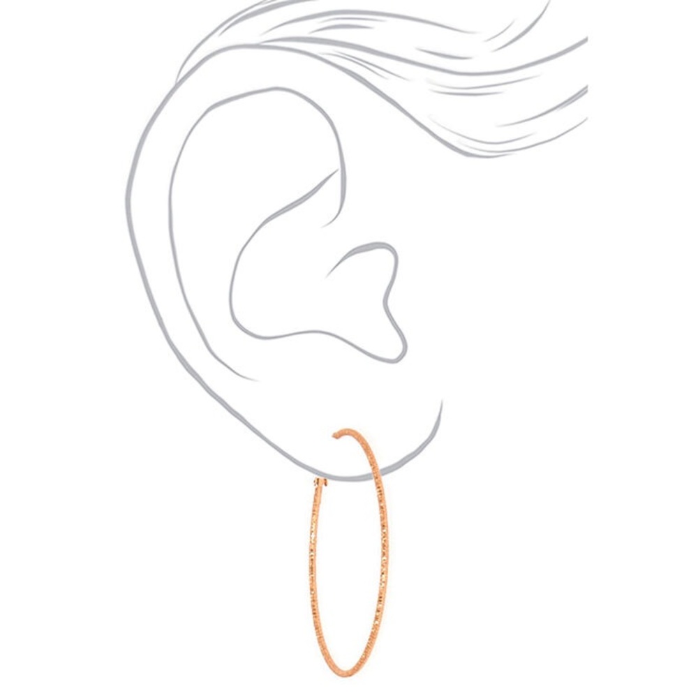 Claire’s Mixed Metal Textured Hoop Earrings